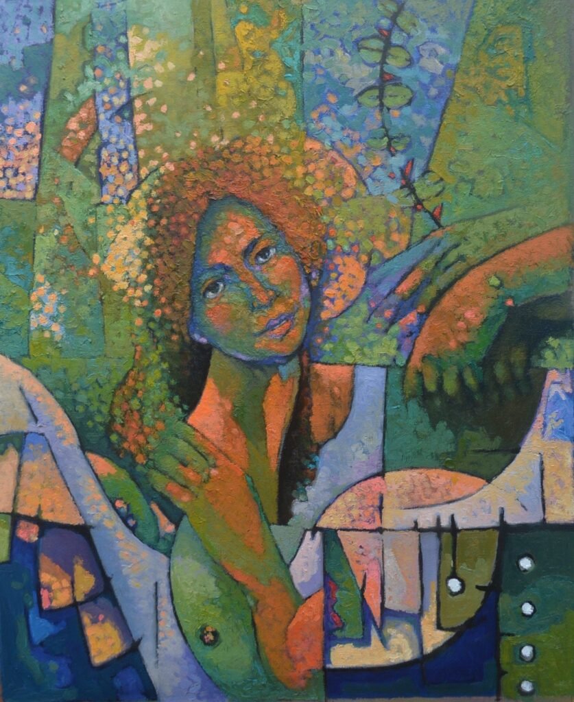 Ángel de la naturaleza, óleo sobre tela de Wilmer Lugo