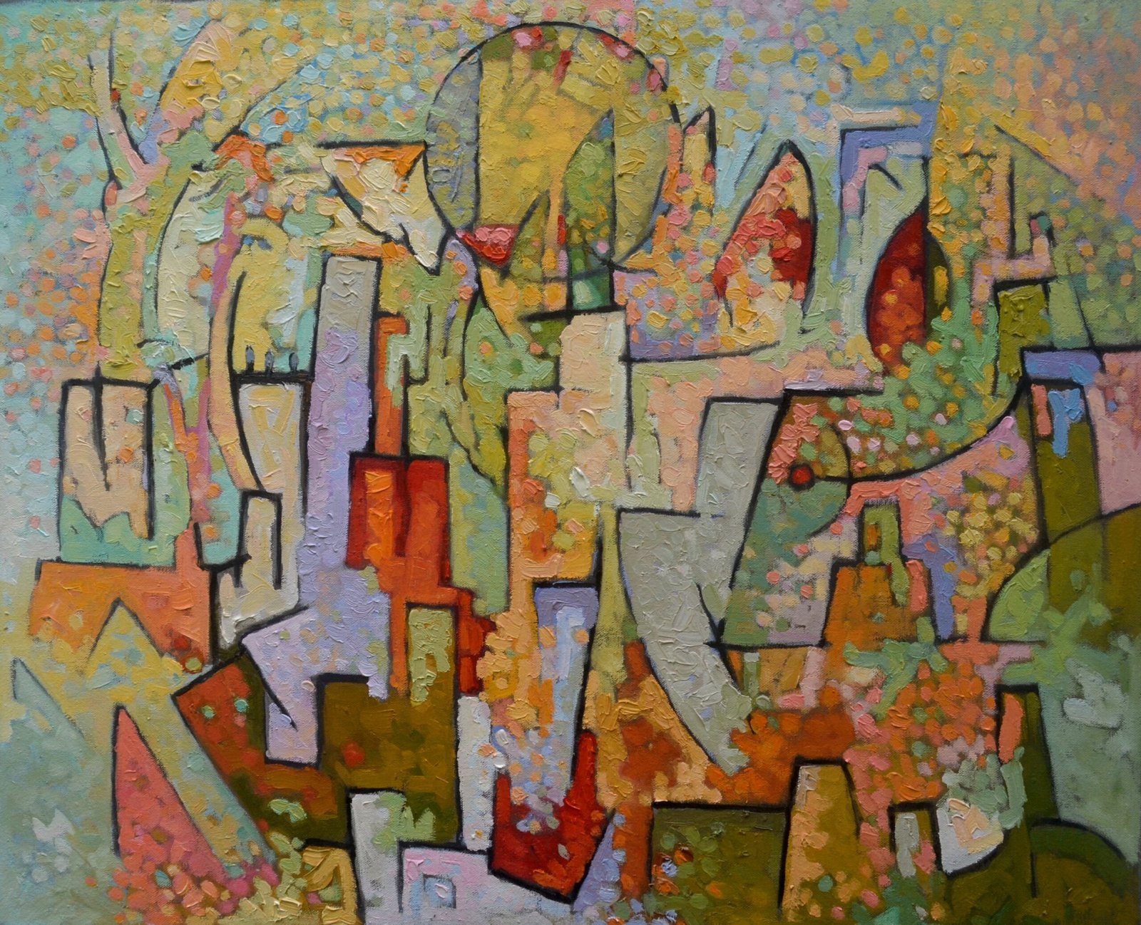 Luces al atardecer, óleo sobre tela de Wilmer Lugo